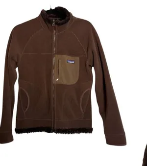 Patagonia Windzone Fleece Brown Reversible Zip Sweater Women's Size Small thumbnail 1