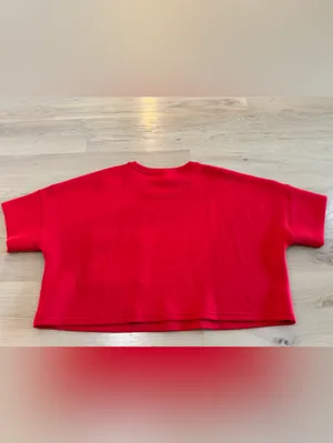 Spanx AirEssentials cropped pocket shorts sleeve top red size XL thumbnail 12