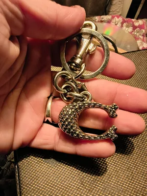 Silver Letter C Charm Keychain thumbnail 2