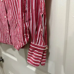 Tommy Hilfiger button down shirt red and white stripe size 6 thumbnail 5