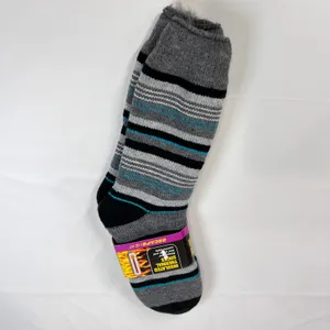 Escape Heat Insulated Thermal Socks Women 9 11 Gray Black Aqua‎ Stripe Cozy Warm thumbnail 2
