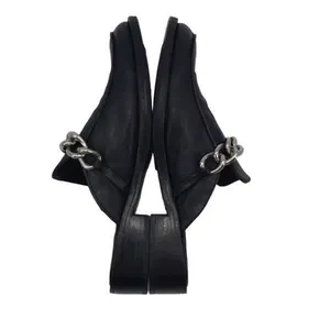 Free People Womens Leather Chain Slip-On Vida‎ Mule Loafers Black Size 37.5 thumbnail 7