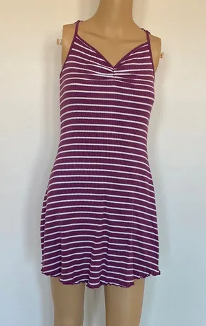 Purple and White Striped Dress thumbnail 1