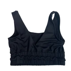 FP Movement Free People Black Floral‎ Embroidered Smocked Crop Top Small thumbnail 3