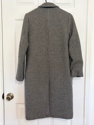 Abercrombie & Fitch Houndstooth Longline Coat XS Classic Preppy Old Money Winter thumbnail 3