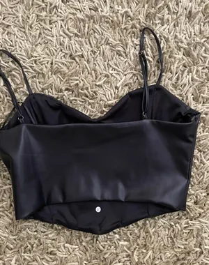 ZARA Leather Bustier Cropped Top thumbnail 3