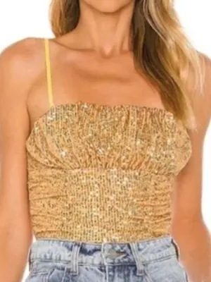 Free People Ta Da Top Gold L thumbnail 1