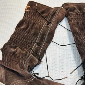 Ladies Sorel Firenzy Tall Wool Lined Winter Boots 8 Brown Suede Flats Shoes Snow thumbnail 4