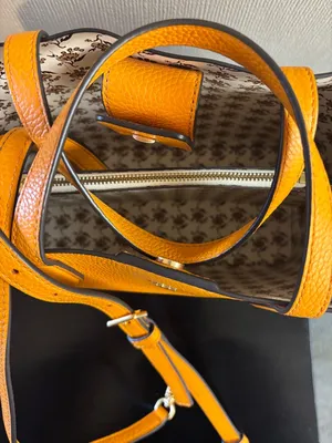 Tory Burch Bright Yellow Pebbled Leather Mini Tote with Strap thumbnail 7