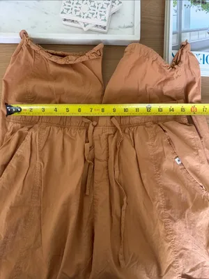 Rip Curl South Bay Cargo Pants Cotton Poplin Drawstring Utility Tan L thumbnail 7