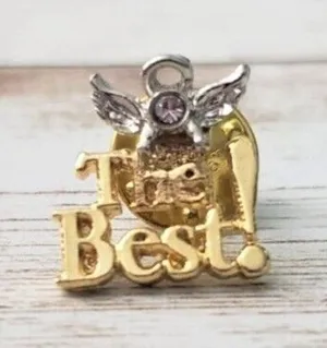 Gold Tone Angel "The Best!" Pin / Brooch thumbnail 1