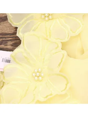 NWT Aqua Applique Floral Off-the-Shoulder Midi Dress IDO14647 Butter yellow M thumbnail 7