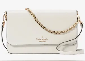 Kate Spade Madison Flap Crossbody Bag White Leather Purse KC430 Small EUC thumbnail 1
