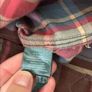 Ralph Lauren, brown blue rose plaid button-down, cotton western shirt S​​ thumbnail 10