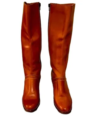 Genuine leather vintage knee-high boots size 8 thumbnail 1