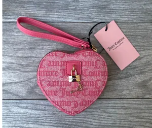 Juicy Couture | Pink Heart Wristlet with Lock & Key Charm thumbnail 1