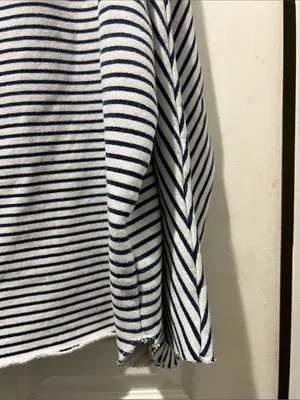 FRANK & EILEEN Blue Kane Striped Capelet Hoodie M thumbnail 9