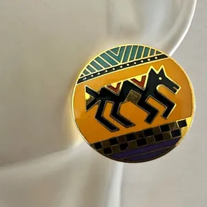 Vintage Laurel Burch "Coptic Horse" Enamel Earrings thumbnail 8
