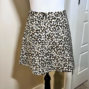 NWT TUCKERNUCK Murphy Leopard A-Line Mini Skirt XS Preppy Chic Womens XS 💛 thumbnail 5