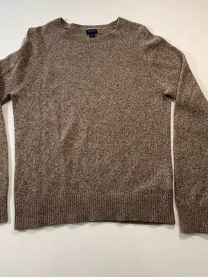J. Crew Lambs Wool Blend Brown Crewneck Sweater Size Medium thumbnail 2
