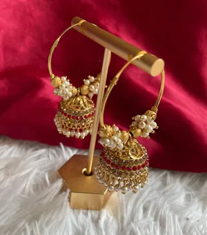 Golden Hoop Earrings Gold thumbnail 4