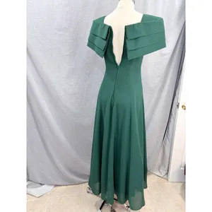 Vintage ON‎ ON Fashions Hunter Green Formal Dress 80s Gown Brooch Size 3/4 thumbnail 5