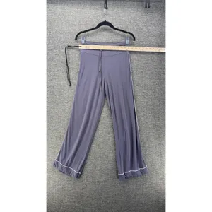 Shapeez Gray Bamboo Spandex Button Down Pajama Set Small Long Sleeve Wide Leg thumbnail 12