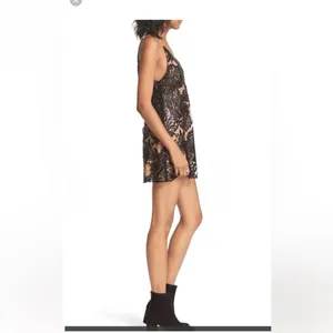 Revolve Free People Night Shimmers Mini Dress Black lace sequins 4 small thumbnail 5