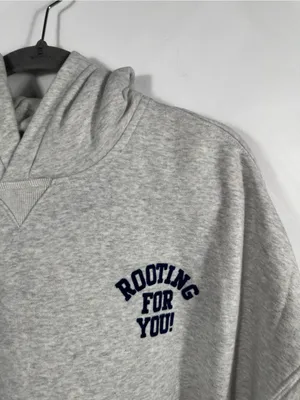 Abercrombie & Fitch‎ Soft A&F Max Essentials Hoodie Rooting For You Gray L/XL thumbnail 5