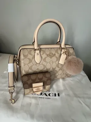 Coach Rowan Satchel In Colorblocked And Matching Wallet thumbnail 5