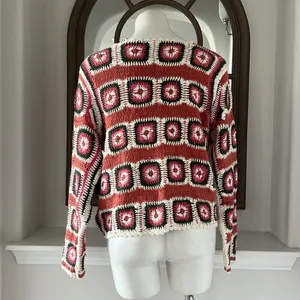 Lucky Brand Geo Crochet Cardigan Size L New w/Tag $149 thumbnail 8