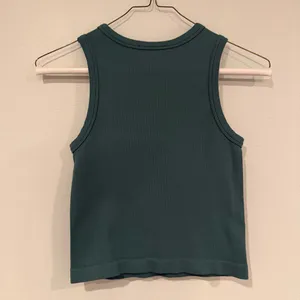 Teal Ribbed Crop Tank Top Green Size M thumbnail 4