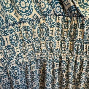 Chic Geometric Print Maxi Dress in‎ Blue and White thumbnail 8