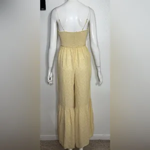 Free People 100%Viscose Little Of Your Love Yellow Floral Jumpsuit Size XS L-20 thumbnail 15