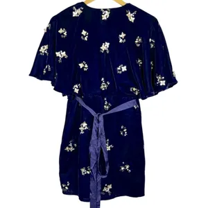 ASOS Petite Floral Beading Wrap Low Cut Velvet Mini Dress NWT Sz. 4 thumbnail 13
