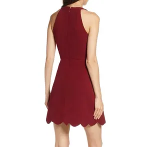 Lulus Mamacita Burgundy Halter Skater Dress Small thumbnail 2