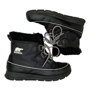 SOREL Explorer Carnival Boots Black/Sea‎ Salt Women’s Size 8.5 thumbnail 5