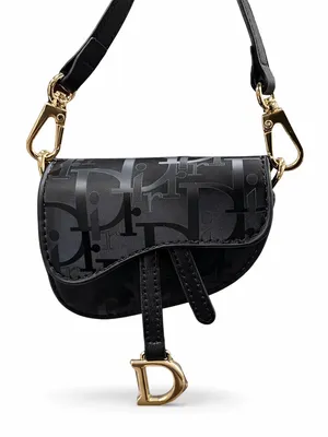 Source Unknown NWOT Mini Black D Monogram Saddle Style Fashion Purse/Keychain thumbnail 1