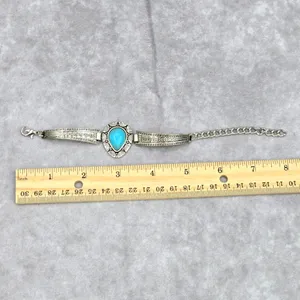 Blue Stone Silver Bracelet Boho Tribal Cuff Fashion Jewelry JB2-55‎ thumbnail 4