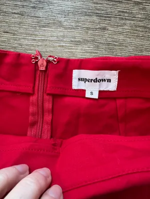 Revolve Superdown Red Skort Front Slit S thumbnail 2