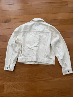 Madewell The Trucker Jean Jacket Size S White Vintage Canvas thumbnail 4