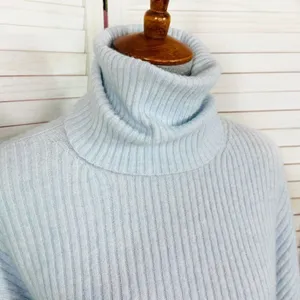 H&M Oversized Ribbed Cowl Neck Sweater Powder Blue Medium‎ thumbnail 5