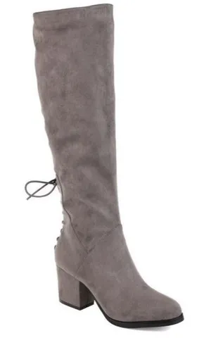 Journee Collection Women’s Leeda Knee‑High Boots Grey 10M thumbnail 1