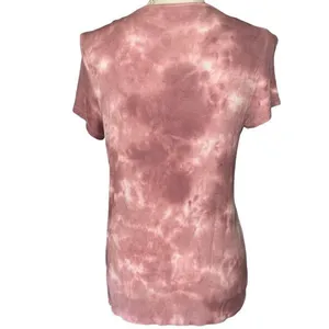 American Eagle Soft & Sexy Rib Tie Dye Lattice V-Neck Top Mauve Pink Medium thumbnail 3