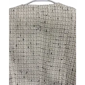 Commense Contrast Cuff Pearl Button Tweed Jacket Apricot Women's Size Small thumbnail 4