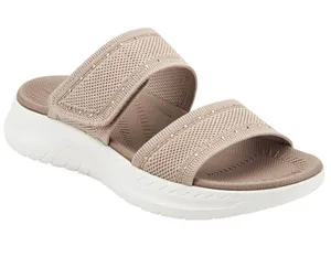 NWT Easy Spirit Womens Daleyza Embellished Double Band Sandals Taupe Brown 7M thumbnail 1