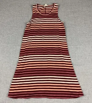 Madewell Tank Dress Womens M Red Striped Scoop Neck Jersey Knit Casual Summer thumbnail 1