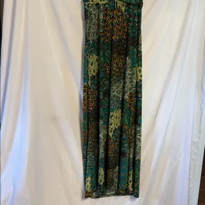 Cristinalove Teal & Green Patterned V-Neck Maxi Dress thumbnail 2
