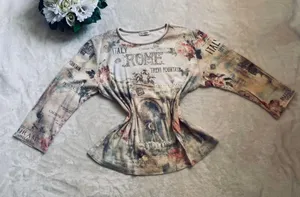 Vintage Cactus Rome Top Sz L 3/4 Sleeves thumbnail 1