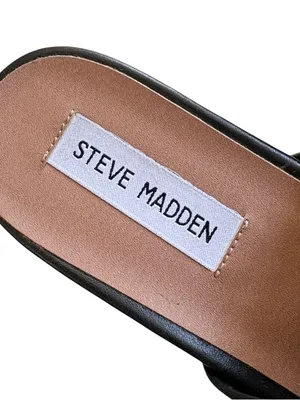 EUC Steve Madden Leather King Platform Sandals Black Size 8 thumbnail 3